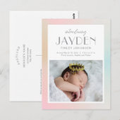 Pastel Delight Modern Birth Announcement Briefkaar Briefkaart (Voorkant / Achterkant)