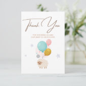 Pastel Delight: Schattige Baby shower dank u kaart (Staand voorkant)