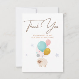 Pastel Delight: Schattige Baby shower dank u kaart