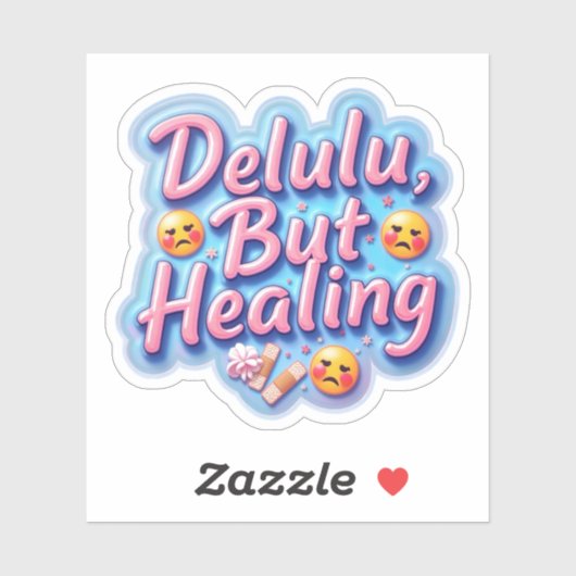 Pastel Delulu maar genezend Sticker (Vel)