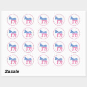 Pastel Democratic Donkey Ronde Sticker (Vel)