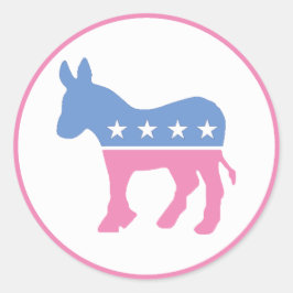 Pastel Democratic Donkey Ronde Sticker