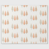 Pastel Dennengehakt Kerstcadeau Cadeaupapier (Vlak)