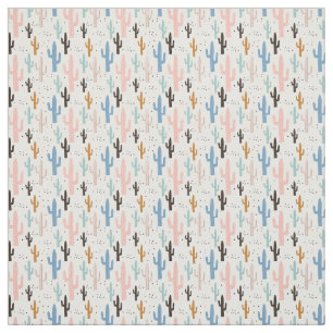 Pastel Desert Saguaro Cactus Pattern for DIY Mask Stof