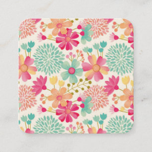 Pastel Designer Artiest Bloem Patroon Dames Contactkaartje