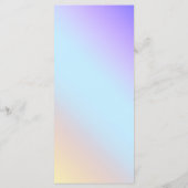 Pastel Diagonaal Ombre Regenboog Bruiloft Menu (Achterkant)