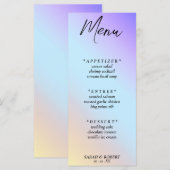 Pastel Diagonaal Ombre Regenboog Bruiloft Menu (Voorkant / Achterkant)