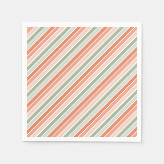 Pastel diagonale streep servet (Voorkant)