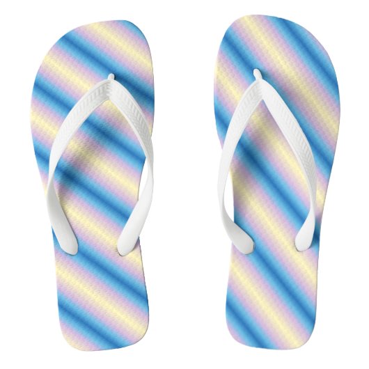 Pastel diagonale strepen teenslippers (Voetbed)