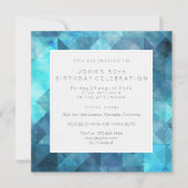 Pastel Diamond Geometric Birthday Party Blue Kaart (Voorkant)