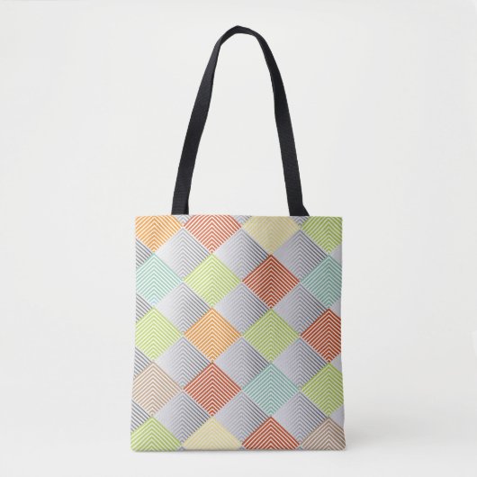 Pastel Diamond Pattern All-over-Print Canvas tas (Voorkant)