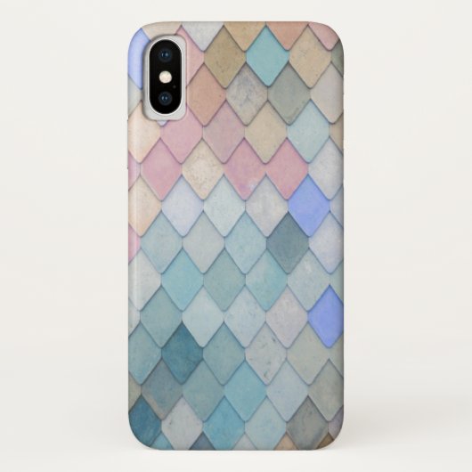 Pastel Diamond Pattern Mermaid Blue Green Roze Case-Mate iPhone Case (Achterkant)