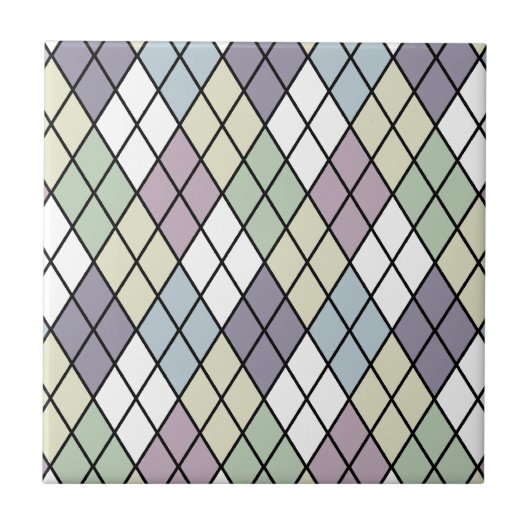 Pastel Diamonds Argyle Tegeltje (Voorkant)