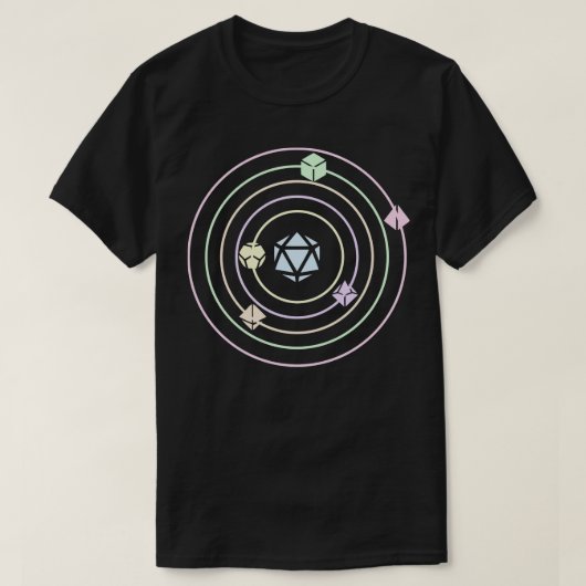 Pastel Dice Galaxy T-shirt (Design voorkant)