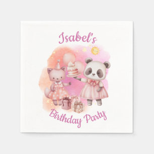 Pastel Dieren Verjaardagsfeest Servetten
