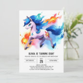 Pastel Digitaal Paard Verjaardag Kaart (Staand voorkant)