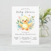 Pastel Digital Duck Baby shower Kaart (Staand voorkant)