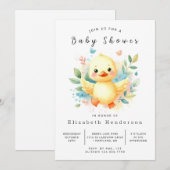 Pastel Digital Duck Baby shower Kaart (Voorkant / Achterkant)