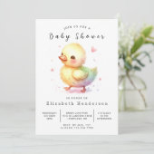 Pastel Digital Duck Baby shower Kaart (Staand voorkant)