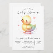 Pastel Digital Duck Baby shower Kaart (Voorkant / Achterkant)