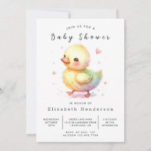 Pastel Digital Duck Baby shower Kaart