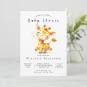Pastel Digital Giraffe Baby shower Kaart (Staand voorkant)
