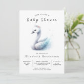 Pastel Digital Swan Baby shower Kaart (Staand voorkant)