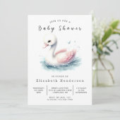 Pastel Digital Swan Baby shower Kaart (Staand voorkant)