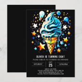 Pastel Digitale Chique Jongen Ijs Verjaardag Kaart (Voorkant / Achterkant)