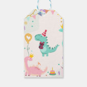 Pastel Dino Verjaardag Stickers Cadeaulabel (Achterkant)