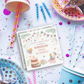 Pastel Dino Voetafdruk Verjaardag servetten