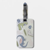 Pastel Dinosaur Bagagelabel (Achterkant verticaal)