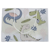 Pastel Dinosaur Groot Cadeauzakje (Voorkant)