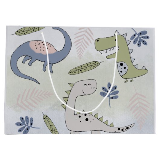 Pastel Dinosaur Groot Cadeauzakje (Achterkant)