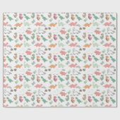 Pastel dinosaurussen op witte achtergrond cadeaupapier (Vlak)