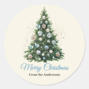 Pastel Disco Bal Sieraad Kerstboom Custom Ronde Sticker