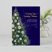 Pastel Disco Ball Ornament Kerstboom Foto Folie Feestdagenkaart (Staand Voorkant)