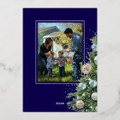 Pastel Disco Ball Ornament Kerstboom Foto Folie Feestdagenkaart (Achterkant)