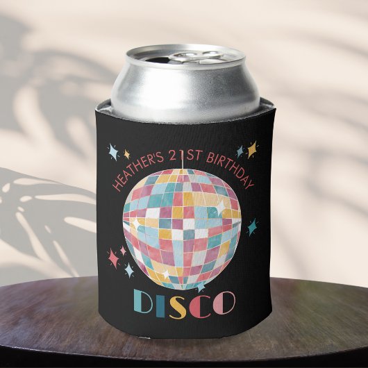 Pastel Disco Ball Verjaardagsfeestje Custom Blikjeskoeler
