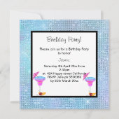 PASTEL DISCO COCKTAIL BIRTHDAY ARTIJ INVITATIE KAART (Voorkant)