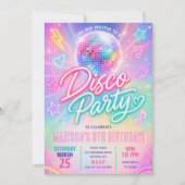 Pastel Disco Glow Feest Verjaardag Kaart (Voorkant)