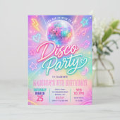 Pastel Disco Glow Feest Verjaardag Kaart (Staand voorkant)