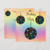 PASTEL DISCO THEME ARTIJ INVITATIE KAART (Voorkant / Achterkant)