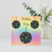 PASTEL DISCO THEME ARTIJ INVITATIE KAART (Staand voorkant)
