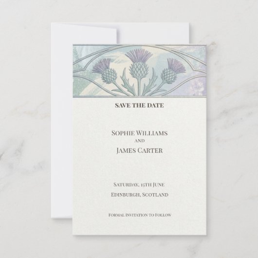 Pastel Distel Save The Date Kaart (Voorkant)