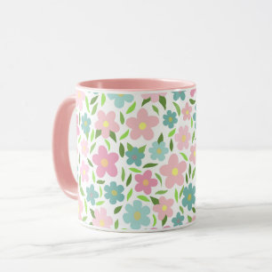 Pastel Ditsy Bloemige Shabby Chic Coquette Mok