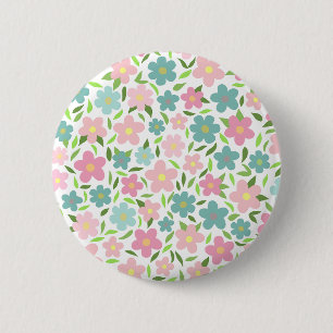 Pastel Ditsy Bloemige Shabby Chic Coquette Ronde Button 5,7 Cm
