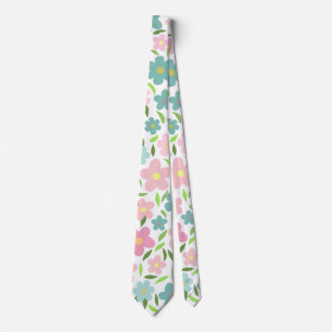 Pastel Ditsy Bloemige Shabby Chic Coquette Stropdas