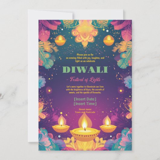 Pastel Diwali Delight Kaart (Voorkant)