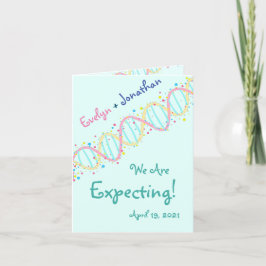 Pastel DNA We verwachten een Baby-fotokaart Bedankkaart